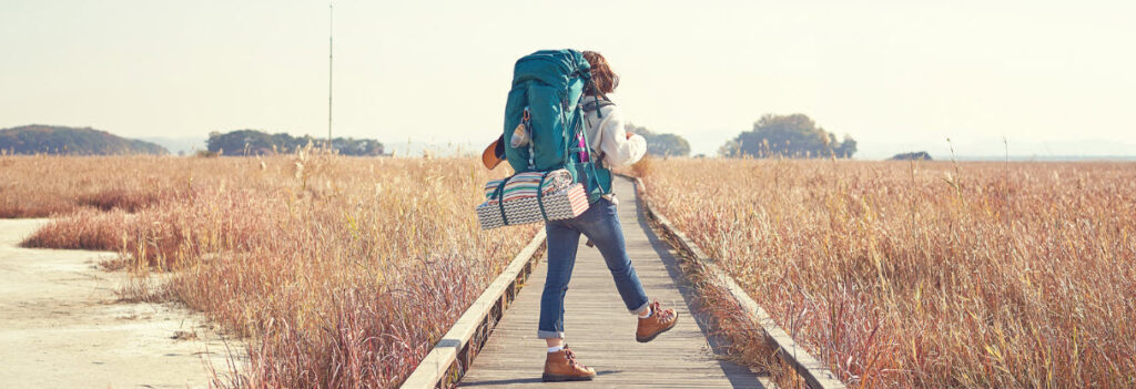 Framed Backpacks For Travel - girl with framed backpack