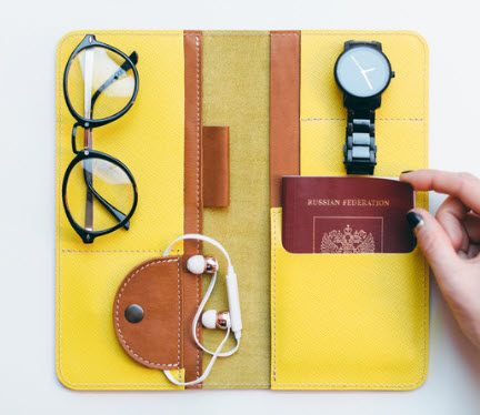 best travel wallets - yellow travel wallet