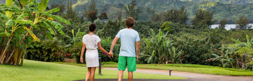 Tips for Avoiding Jetlag - couple walking in hawaii