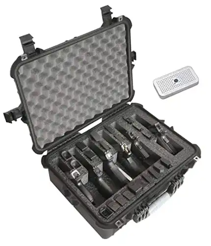 Case Club 6 Pistol and 21 Magazine Pre-Cut Heavy Duty TSA Approved Gun Case