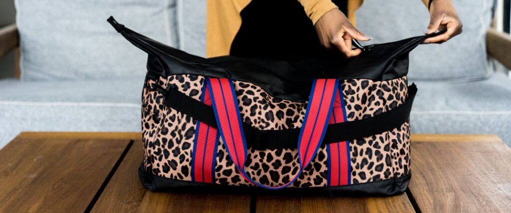 Duffel Bags for Travel - leopard skin duffel bag