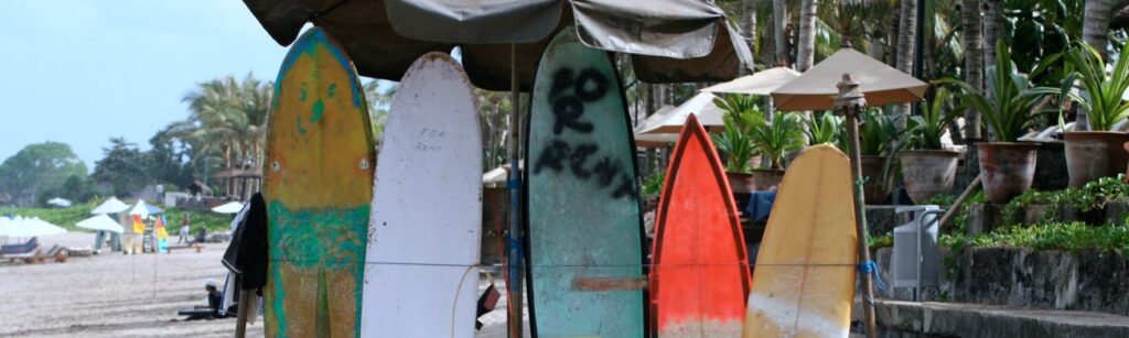 best surf beaches in Bali - Surf boards in Bali