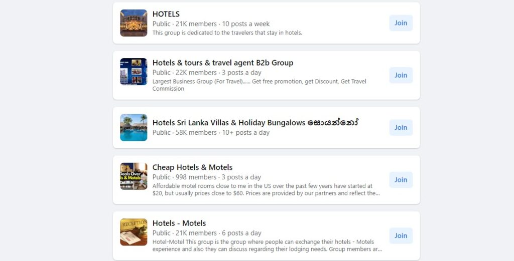 Best Deals When Booking Hotels - Social media groups