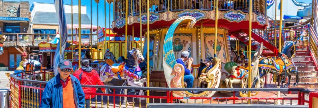 Best Vacations in California for Families - carousel at fishermans wharf