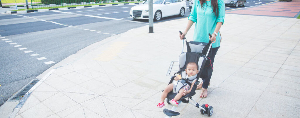 Tips for Going on a Cruise with a Baby - Baby in stroller