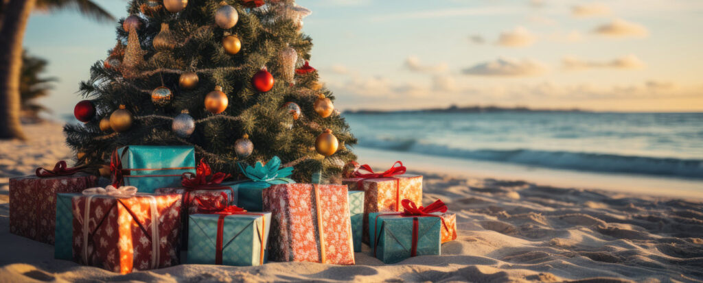 best things to do in Hawaii at Christmas - Christmas tree on beach