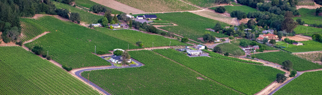 Best Wineries in Napa Valley - Napa valley vineyards from the air